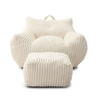 Giant Bean Bag Chair With Armrests And Footstool