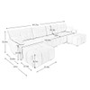 Sofa Set With Ottoman And Pillows, Textured, High Resilience Cushions