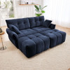 Sofa Set With Ottoman And Pillows, Textured, High Resilience Cushions