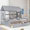 House Platform Beds With 2 Drawers, Side By Side Design
