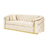 Button Tufted Couch With 2 Pillows, 3 Seater Luxury Chesterfield Sofa