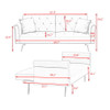 Luxurious Sofa Bed With Nail Head Trim And Matching Pillow