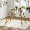 Modern Glass Dining Table With Metal Legs
