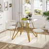 Modern Glass Dining Table With Metal Legs