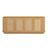 Contemporary Wave Shaped TV Stand With Rattan Doors