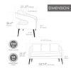Open Back Loveseat Settee With 3 Pillows