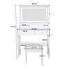 Modern Makeup Vanity Set With Power Outlet, Hair Dryer Holder, And Adjustable Lighting