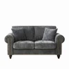 2 Seater Sofa With Rolled Arms, Tufted Upholstered Couch
