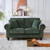 2 Seater Sofa With Rolled Arms, Tufted Upholstered Couch