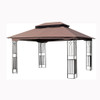 13 0 Outdoor Patio Gazebo Canopy Tent With Ventilated Double Roof And Mosquito Net (Detachable Mesh Screen On All Sides) Suitable For Lawn Garden Backyard And Deck Top - Brown