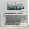 Norset - Twin Over Twin Floor Bunk Bed, Ladder With Storage