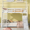 Georgiana - Twin Over Queen House Bunk Bed With Climbing Nets And Climbing Ramp