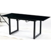 Square Extendable Dining Table With Metal Leg, Modern Space Saving Kitchen Table For Living Room