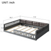 Upholstered Platform Bed With Guardrail And Pillow