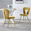 Modern Chair With Iron Tube Legs, Soft Cushions And Comfortable Backrest, Suitable For Dining Room, Living Room, Cafe, Hairball Back