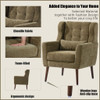 Modern Accent Chair, Arm Chairs For Living Room, Upholstered Mordern Armchair, Comfy Soft Padded Lounge Chair In Small Space, Bedroom, With Pillow, Solid Wood Leg