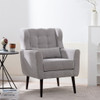 Modern Accent Chair, Arm Chairs For Living Room, Upholstered Mordern Armchair, Comfy Soft Padded Lounge Chair In Small Space, Bedroom, With Pillow, Solid Wood Leg
