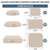 Outdoor Deep Seat Cushions For Patio Furniture Replacement, Cushion Set For Sectionals