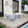 4 Pack Lounge Chair Set With Long Table