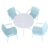 4 Modern Stackable Plastic Armchair Matched With Round Table