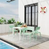 4 Piece Set Of Modern Designed Single Chairs With Long Table