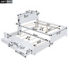 Full Size Platform Bed With Storage LED Headboard, Twin Trundle And 3 Drawers - White