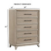 1 Piece Chest With Handles, Angled Legs, Ball Bearing Glides - Oak