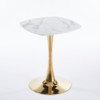 Square Tulip Dining Table For 2 - 4 People - Golden / White