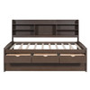Captain Bed With Built In Bookshelves, 3 Storage Drawers, And Trundle
