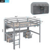 Loft Bed With Desk, Cabinets, Drawers, Charging Station And Bedside Tray