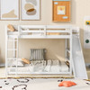 Bunk Bed With Ladder, Slide, And Shelves Pine Wood