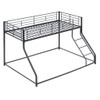 Metal Floor Bunk Bed With Sloped Ladder, Space Saving Design