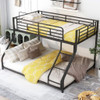 Metal Floor Bunk Bed With Sloped Ladder, Space Saving Design