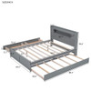 Storage Platform Bed With LED Lights, 2 Drawers And Trundle