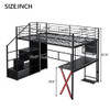 Loft Bed With Built In Work Station, Wardrobe, Storage Staircase And LED