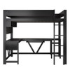 Gaming Loft Bed With Desk, Storage Shelves, LED And Charging Station