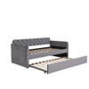Upholstered Daybed With Trundle And USB Charging Design