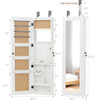 Jewelry Armoire Organizer With Full Length Mirror, Wall Mounted Lockable Cabinet With LED Light