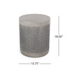 Outdoor Lightweight End Table Round Concrete Outdoor Side Table - Light Gray