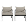 Leora - Modern Minimalist Round Tube Sofa Chair With Cushions - Beige / Black