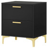 2 Drawer Rectangular Nightstand - Black