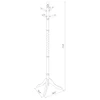Coat Rack With Post Traditional Entryway Organizer With 6 Hooks - Brown