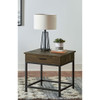 Square End Table With 1 Drawer - Brown