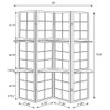 4 Panel Folding Screen With Shelves - Brown
