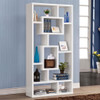 Geometric 10 Shelf Open Back Bookcase With Interlocking Shelves - White