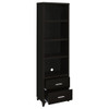 Media Tower With And Drawer With Adjustable Shelves Handles - Brown