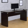 Floating - Top Computer Desk With Pullout Keyboard Shelf - Brown
