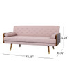 Aidan - Mid Century Modern Tufted Fabric Sofa