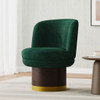 Round Swivel Accent Chair With Ergonomic Backrest For Living Room