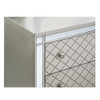 6 Drawer Bedroom Dresser With Diamond Patterned Drawer Fronts - Silver